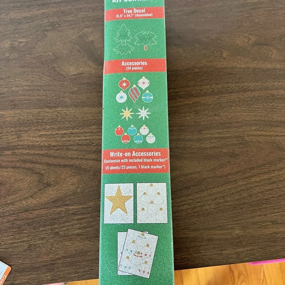Harmony Wall Decals Shed Free Glitter Christmas Tree Decal Kit 31.5x54.7 NEW